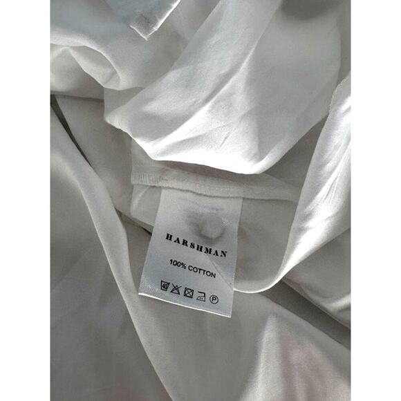 Harshman “Bianca” Ruched Button-Front Band Collar Blouse in White – NWT – XS - Picture 7 of 11